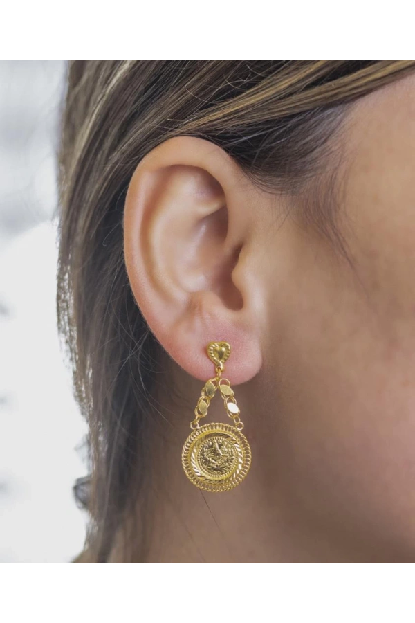 Yiğitbaşı Gold 22 Ayar Tuğralı Küpe 3276