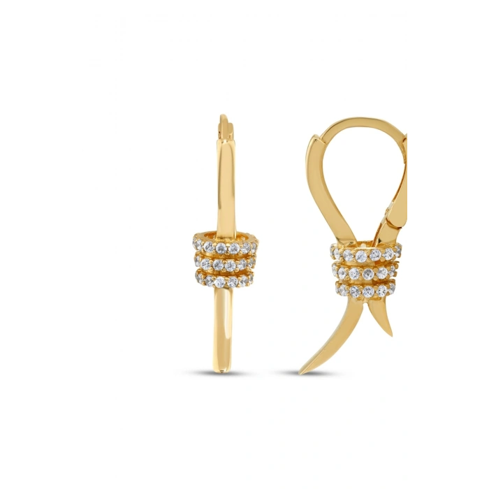 Taşlı Altın Küpe - 14k - 2.48gr