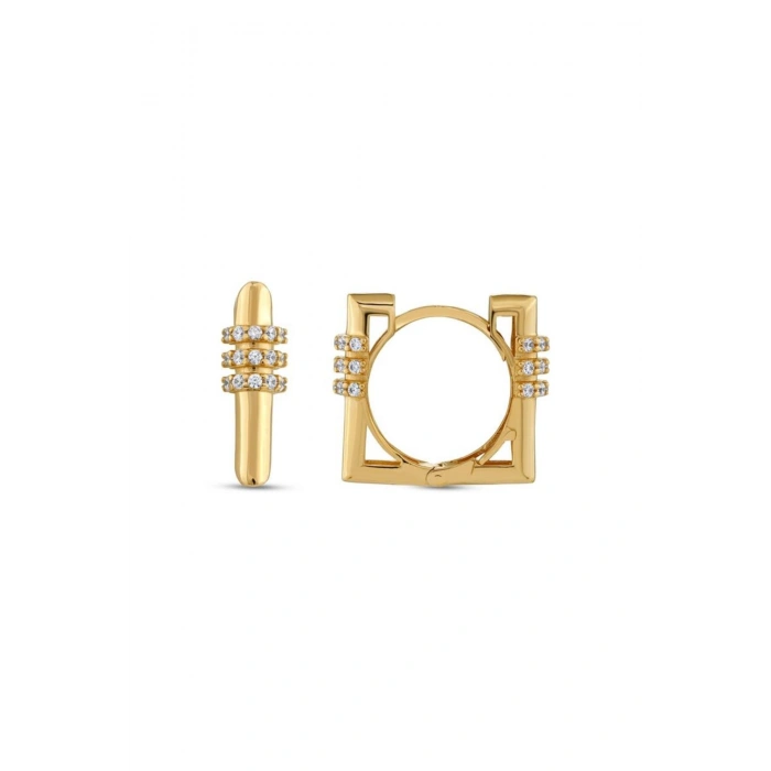 Taşlı Altın Küpe - 14k - 3.63gr
