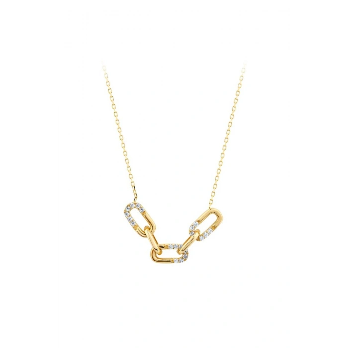 Taşlı Altın Kolye - 14k - 2.38gr