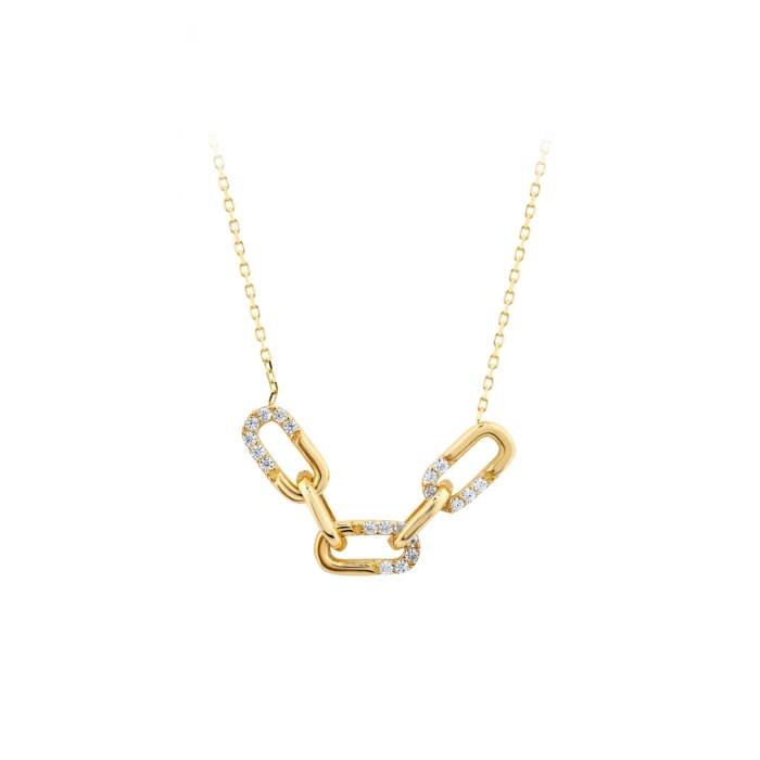Taşlı Altın Kolye - 14k - 2.38gr