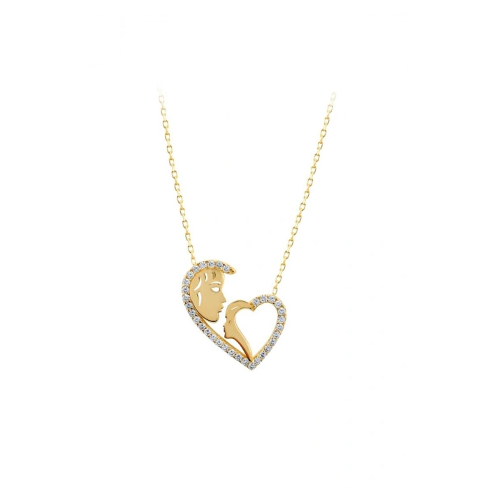 Anne Çocuk Altın Kolye - 14k - 2.35gr