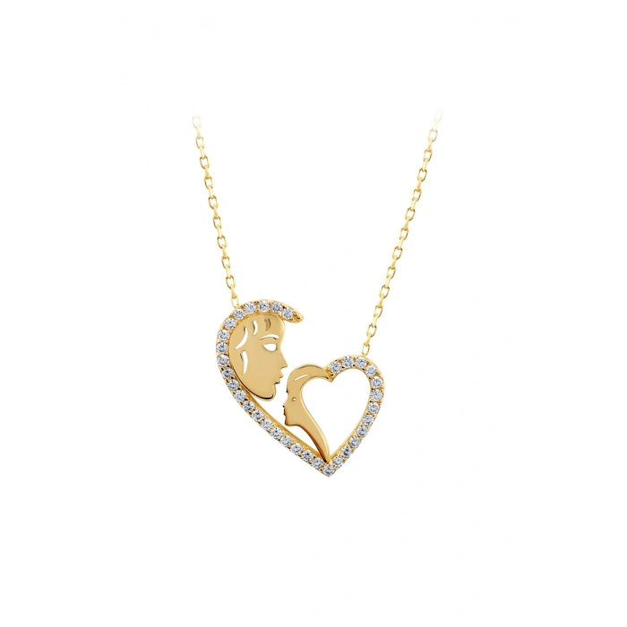 Anne Çocuk Altın Kolye - 14k - 2.35gr