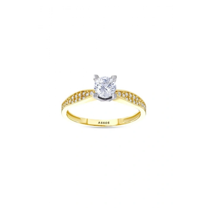 Altın Tektaş Yüzük - 14k - 2.30gr