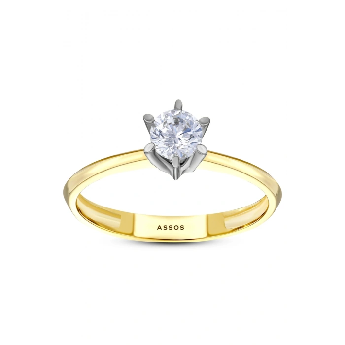 Altın Tektaş Yüzük - 14k - 1.66gr