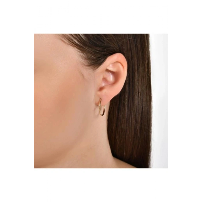 Altın Halka Küpe - 14k - 3.12gr