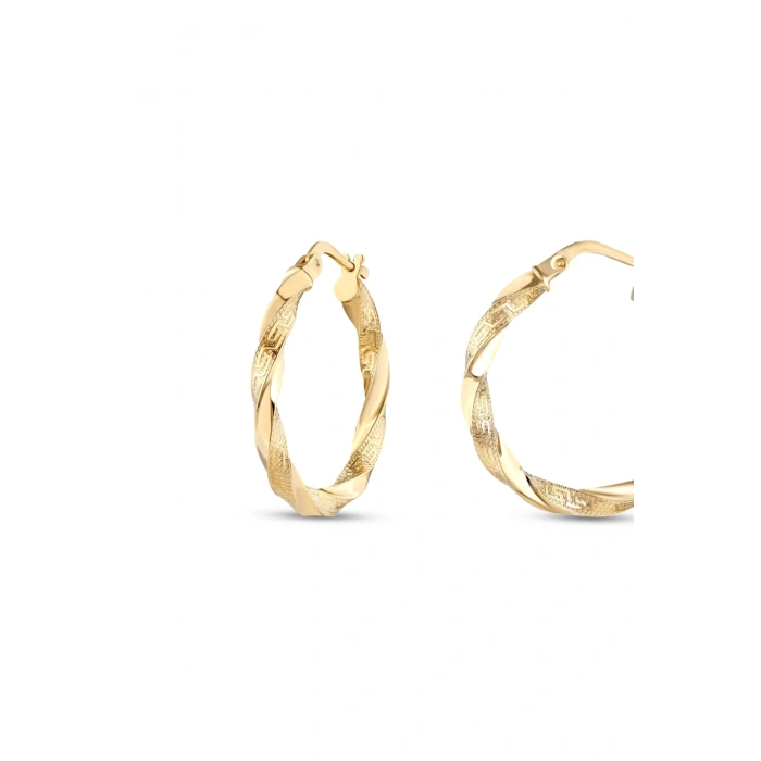 Altın Halka Küpe - 14k - 3.37gr