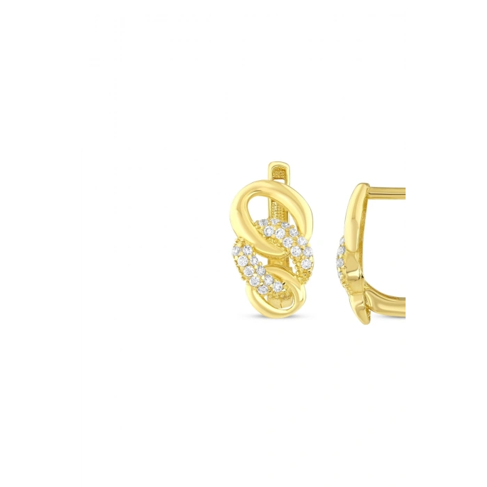 Taşlı Altın Küpe - 14k - 3.13gr