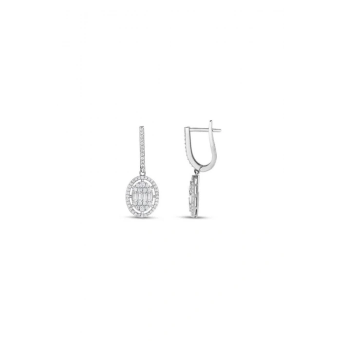 Baget Taşlı Altın Küpe - 14k - 3.87gr