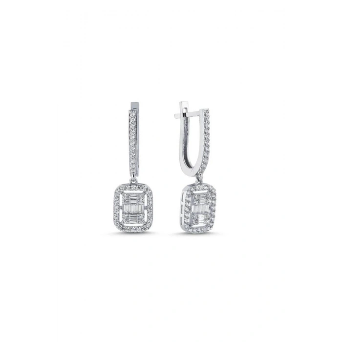 Baget Taşlı Altın Küpe - 14k - 3.80gr