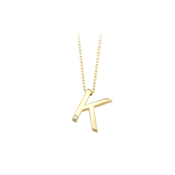 Altın K Harf Kolye - 14k - 2.06gr