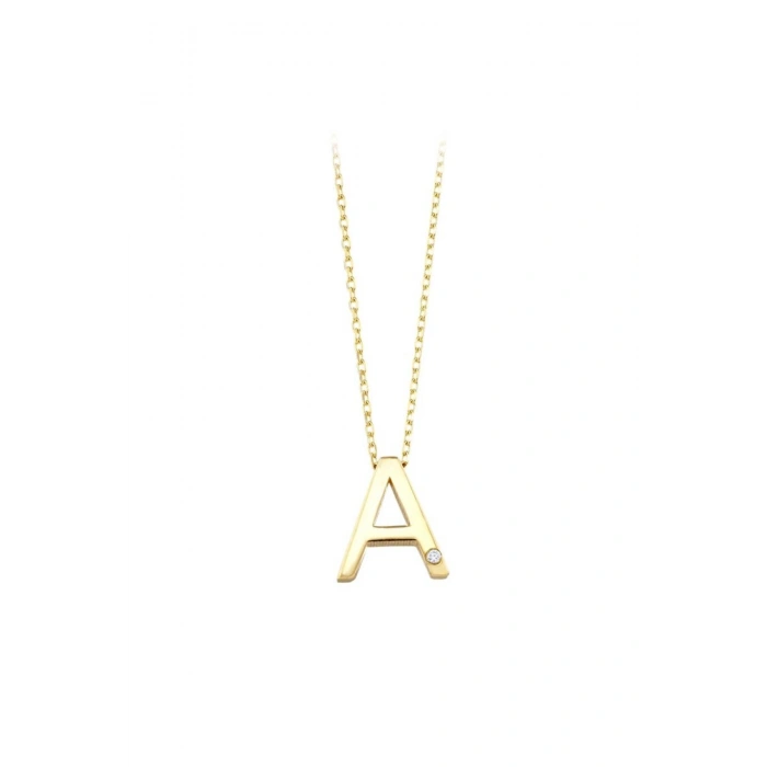 Altın A Harf Kolye - 14k - 2.02gr