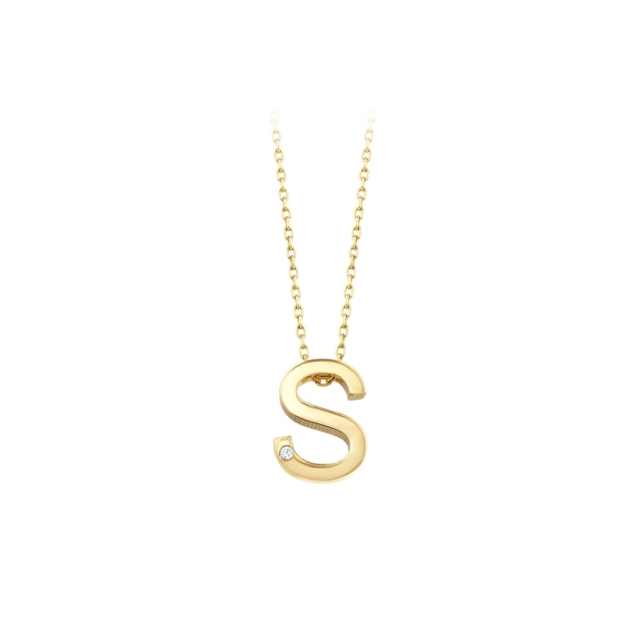 Altın S Harf Kolye - 14k - 2.04gr