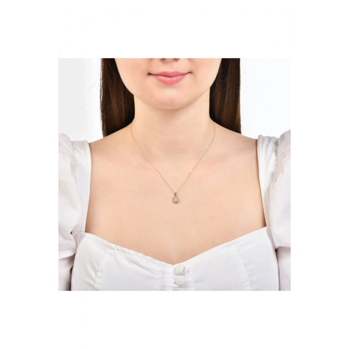 Baget Taşlı Altın Kolye - 14k - 1.82gr