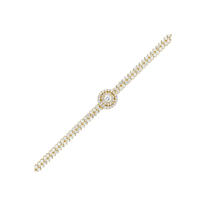 Taşlı Altın Bileklik - 14k - 6.95gr