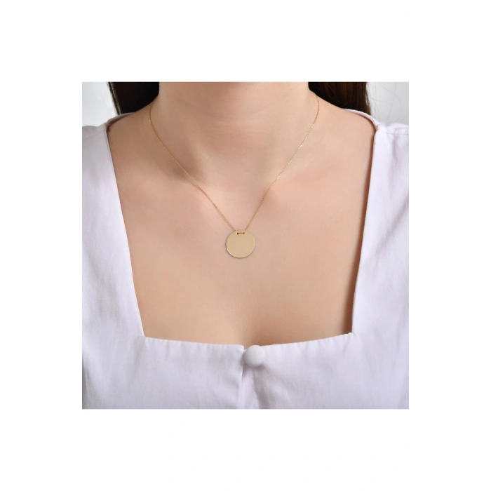 Altın Plaka Kolye - 14k - 2.57gr