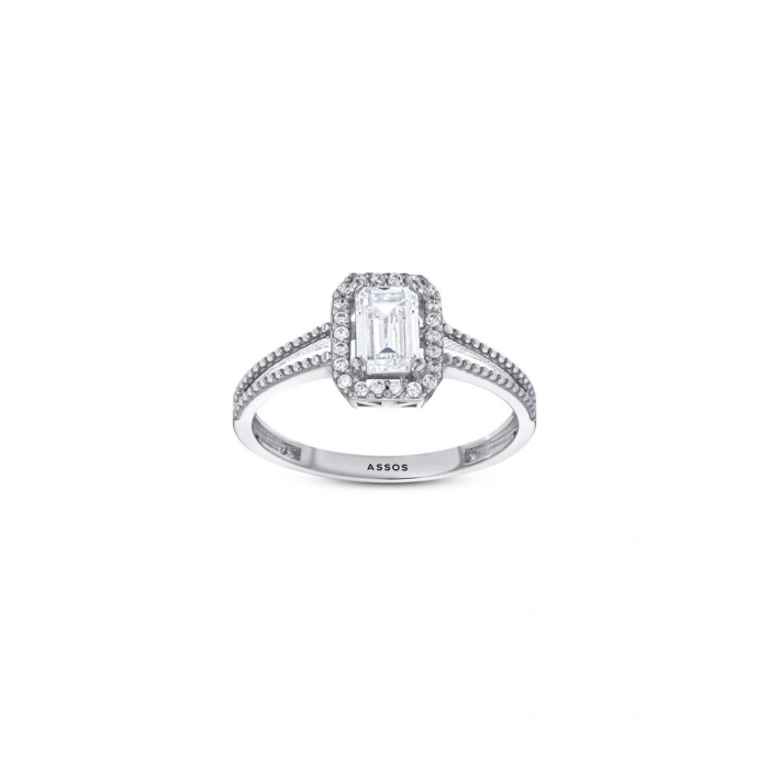 Baget Taşlı Altın Yüzük - 14K - 1.92gr
