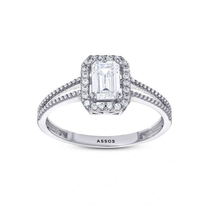 Baget Taşlı Altın Yüzük - 14K - 1.92gr
