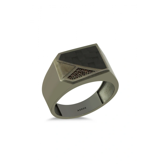 Carbon Altın Erkek Yüzük - 14k - 7.20gr