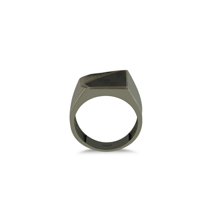 Carbon Altın Erkek Yüzük - 14k - 7.20gr