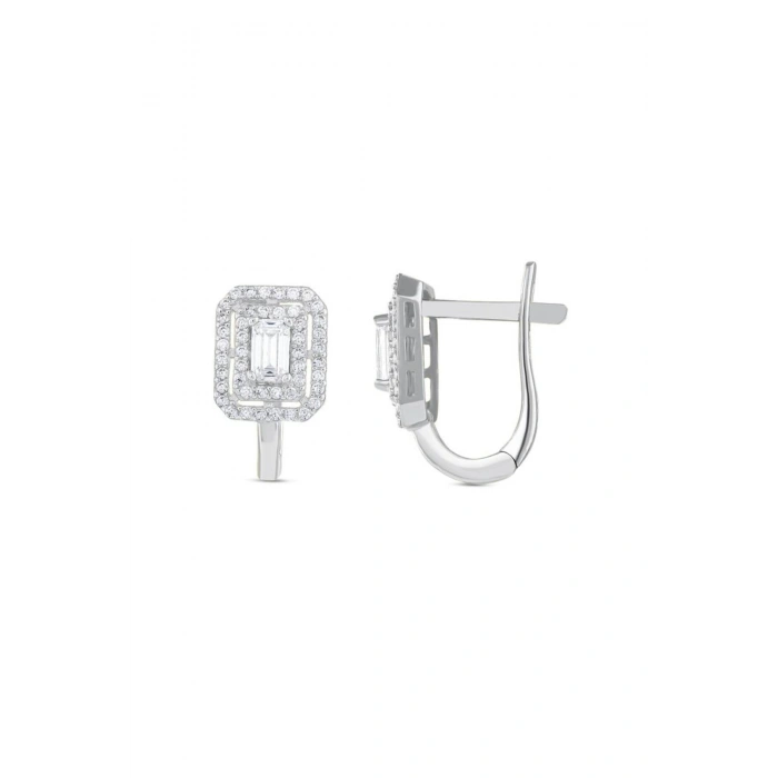 Baget Taşlı Altın Küpe - 14k - 3.29gr