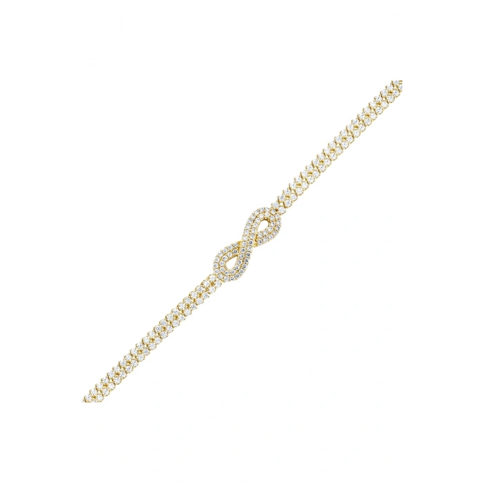 Sonsuzluk Taşlı Altın Bileklik - 14k - 6.83gr