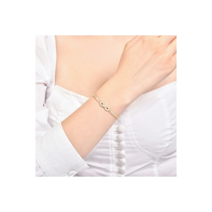 Sonsuzluk Taşlı Altın Bileklik - 14k - 6.83gr