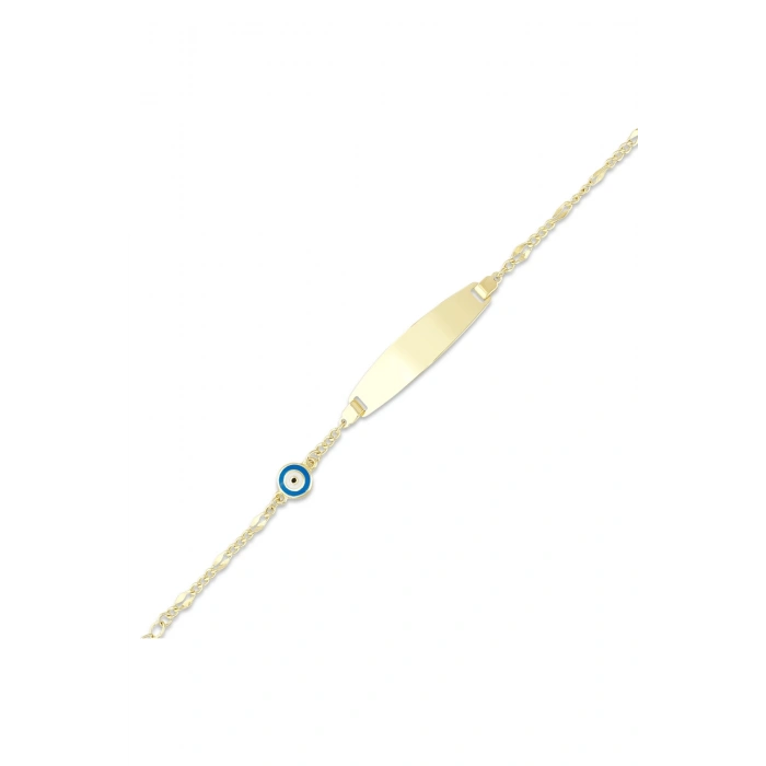 Nazarlıklı Altın Çocuk Künye - 14K - 2.28gr