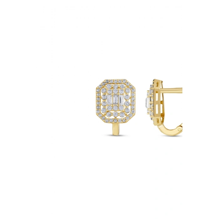 Baget Taşlı Altın Küpe - 14k - 4.18gr