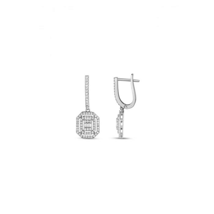Baget Taşlı Altın Küpe - 14k - 3.64gr