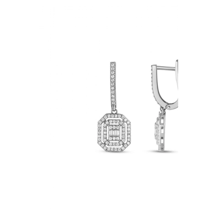 Baget Taşlı Altın Küpe - 14k - 3.64gr