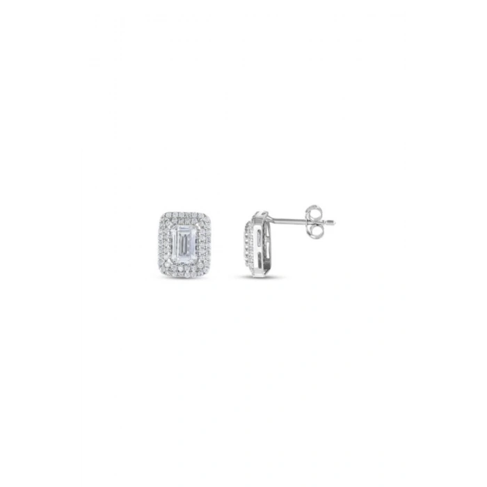 Baget Taşlı Altın Küpe - 14k - 2.25gr