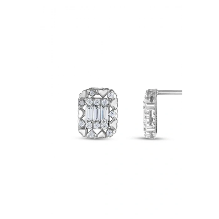Baget Taşlı Altın Küpe - 14k - 1.42gr