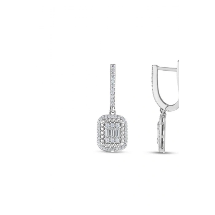 Baget Taşlı Altın Küpe - 14k - 3.54gr