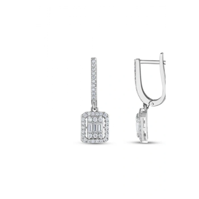 Baget Taşlı Altın Küpe - 14k - 3.61gr