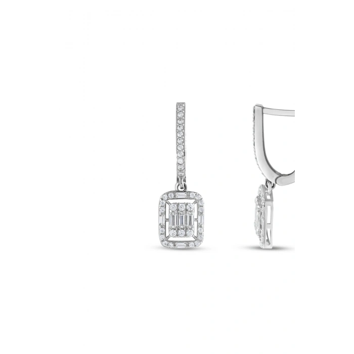 Baget Taşlı Altın Küpe - 14k - 3.19gr