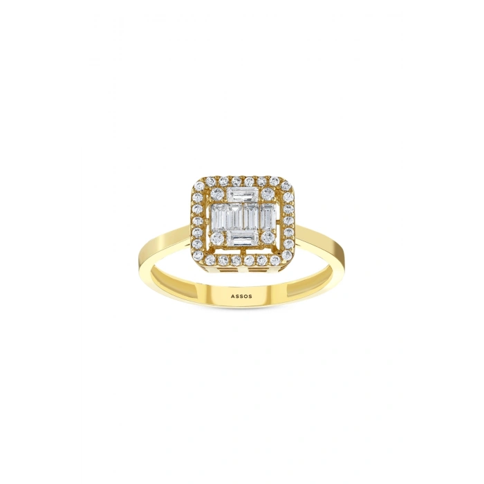 Baget Taşlı Altın Set - 14K