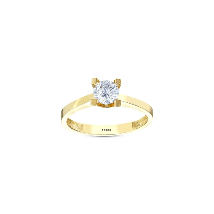 Altın Üçlü Tektaş Set - 14K