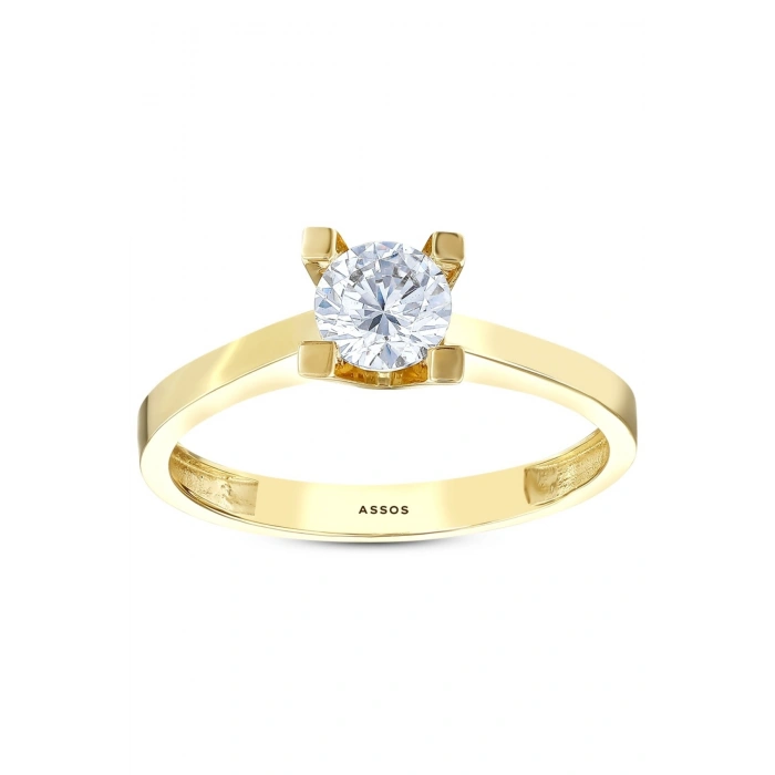 Altın Üçlü Tektaş Set - 14K