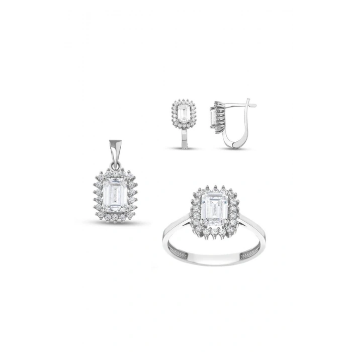 Baget Taşlı Altın Set - 14k - 7.28gr
