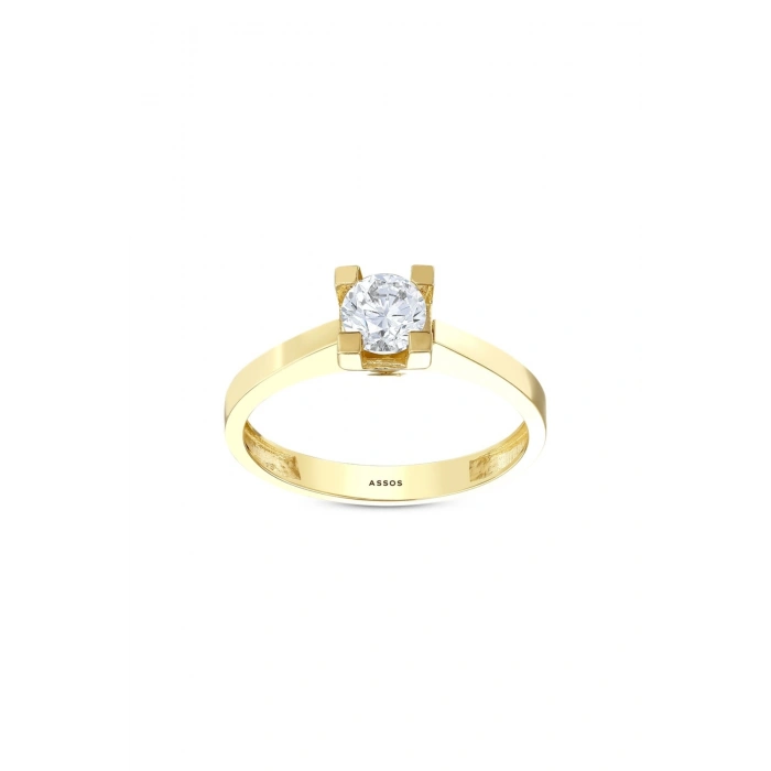 Altın Üçlü Tektaş Set - 14K