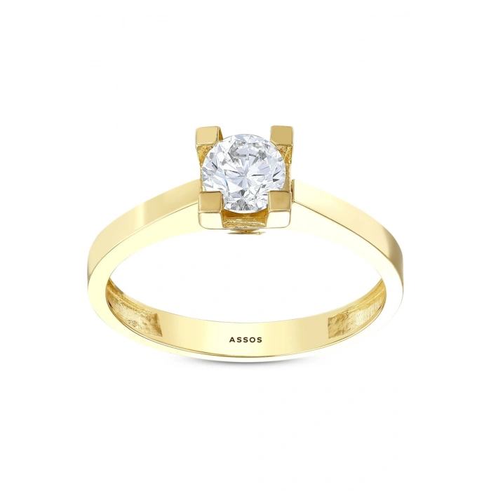 Altın Üçlü Tektaş Set - 14K