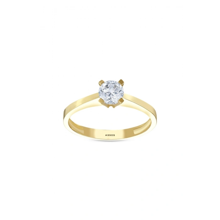 Altın Üçlü Tektaş Set - 14K