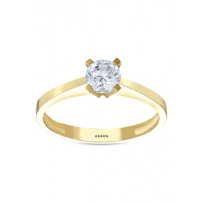 Altın Üçlü Tektaş Set - 14K