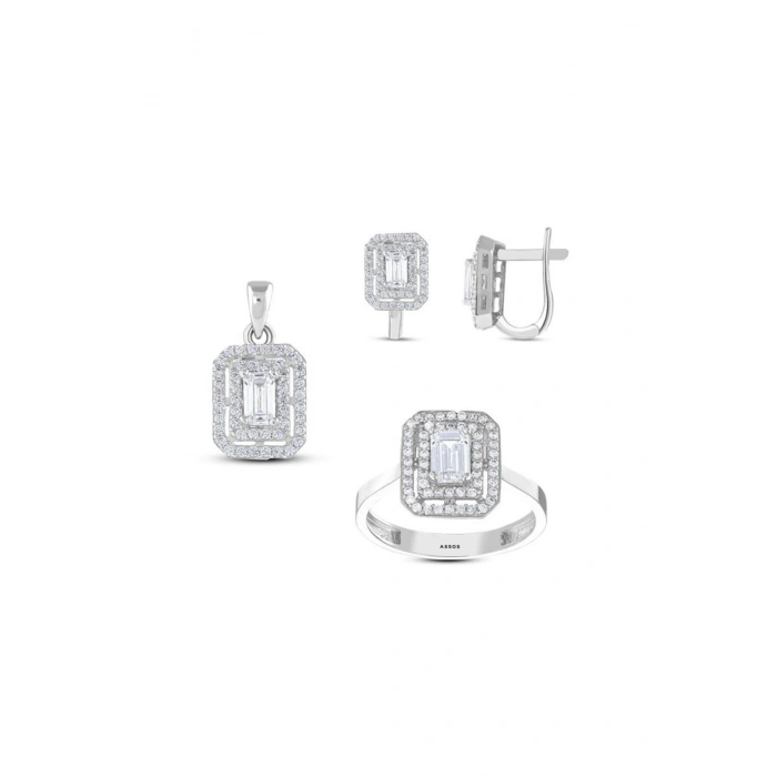 Baget Taşlı Altın Set - 14k - 7.95gr