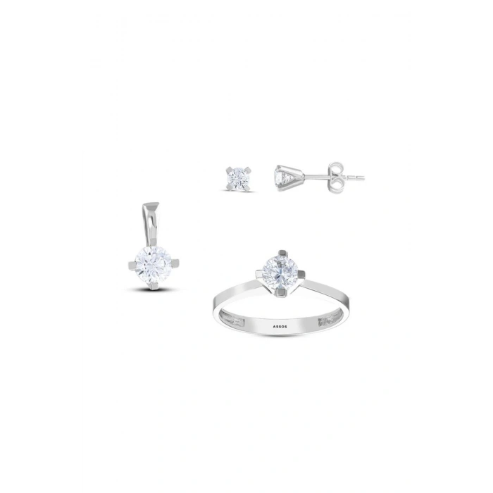 Tek Taş Altın Set - 14K