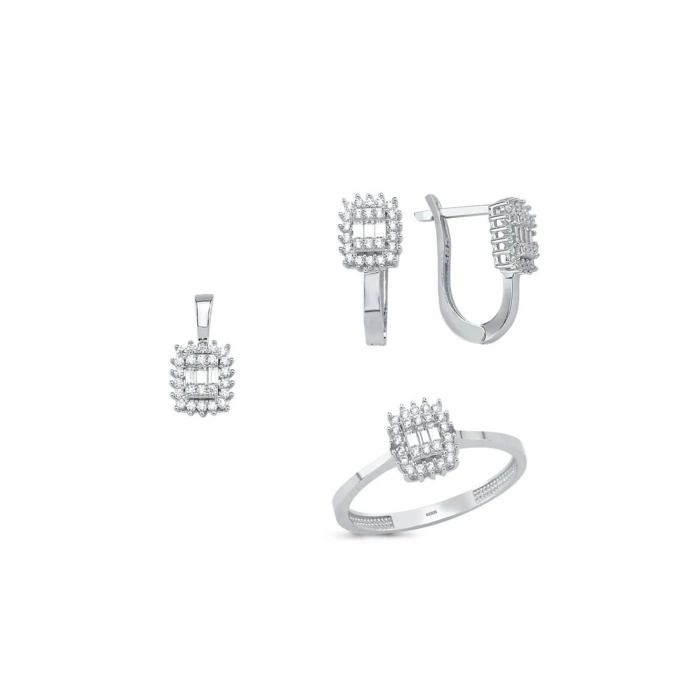 Baget Taşlı Altın Set - 14K