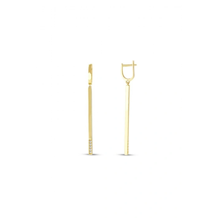 Taşlı Altın Küpe - 14k - 3.25gr