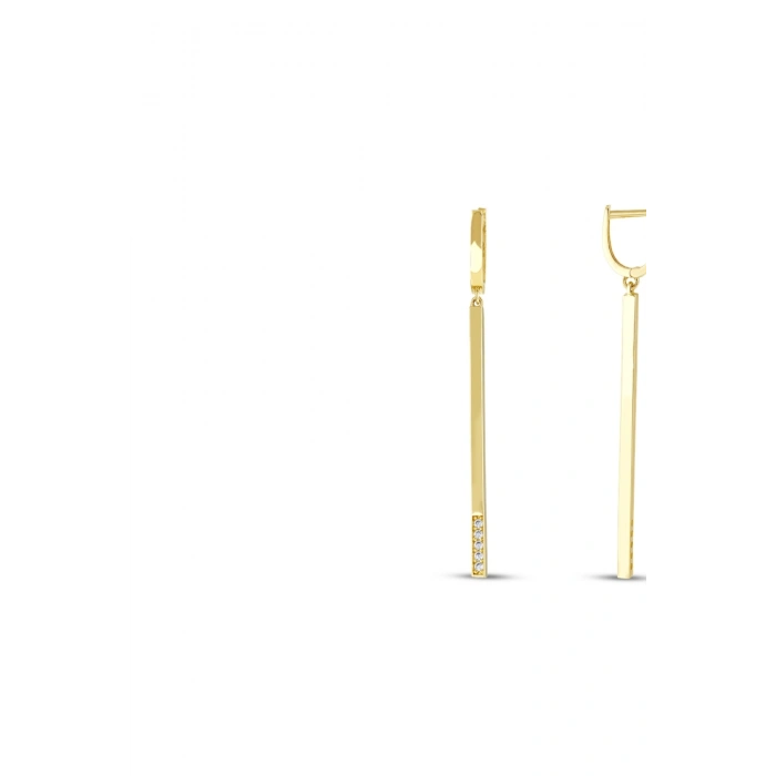 Taşlı Altın Küpe - 14k - 3.25gr