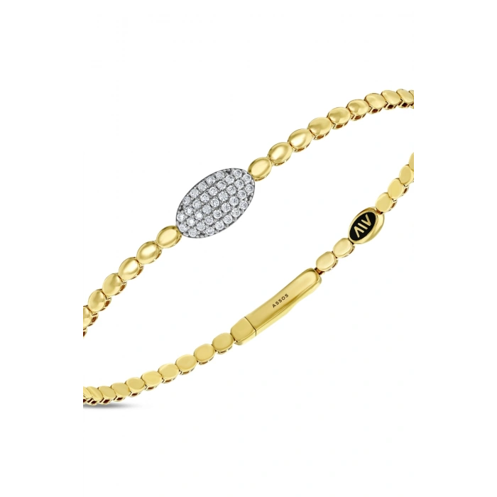 Altın Tasarım Kelepçe Bilezik - 14k - 5.58gr